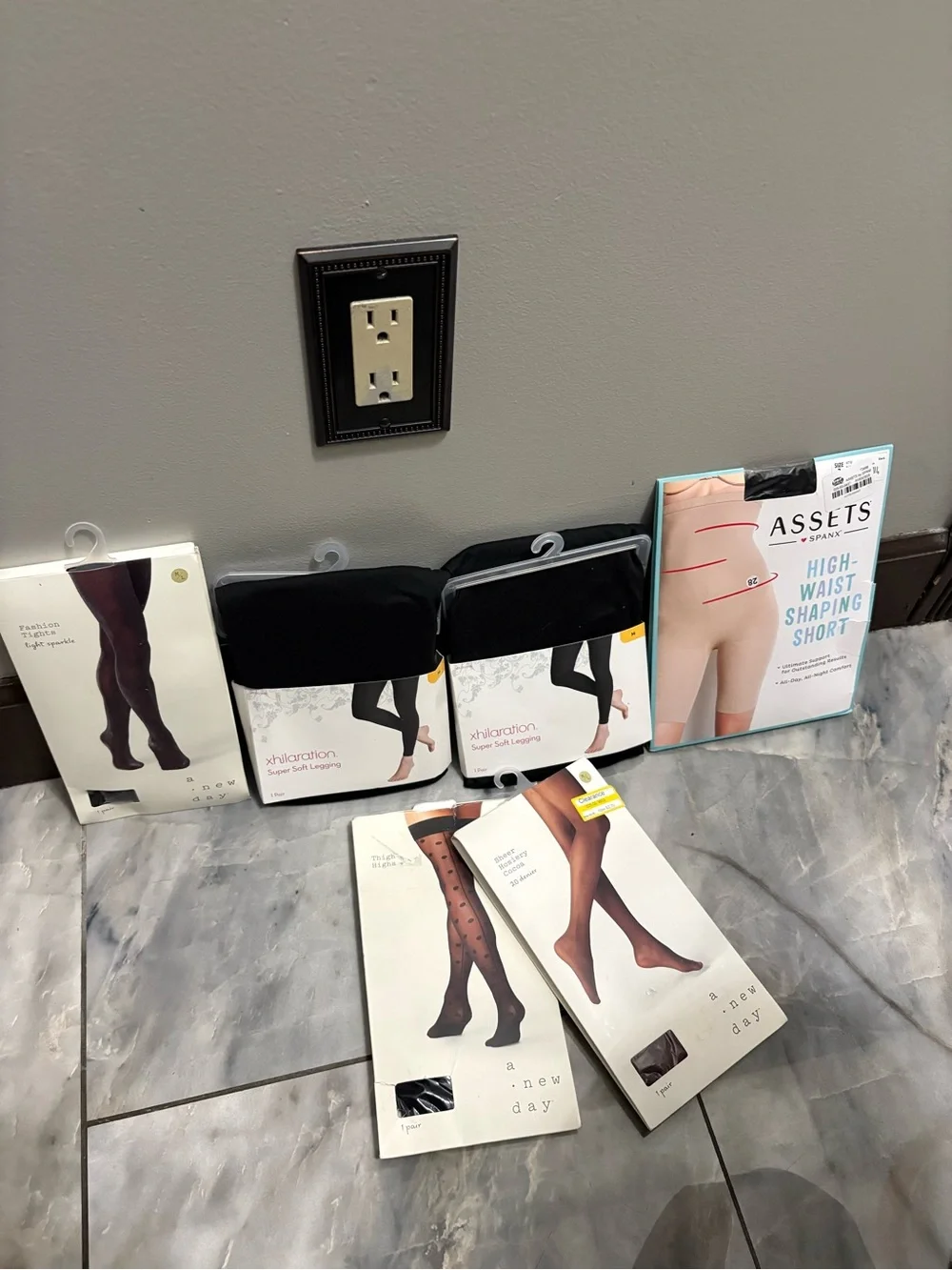 SPANX Black High-Waist Shaping Short & Black Dress Tights Bundle